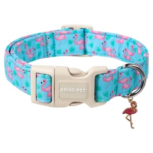 ARING PET Flamingo Cotton Dog Collar with Quick Release Buckle