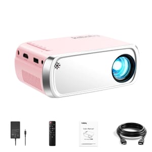 Ksbaby Mini Portable Projector for Outdoor Movies, HDMI/USB/Type-C
