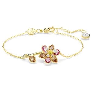 Idyllia Bracelet Mixed Cuts, Flower, Multicoloured, 18K Gold Finish