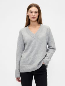 Light Grey V-Neck Jumper