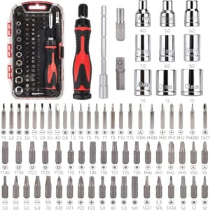 Amazon Basics Magnetic Ratcheting Wrench and Electronics Screwdriver Set (73)