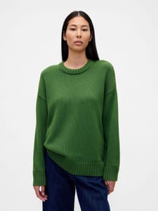 Green Cotton Oversized Jumper