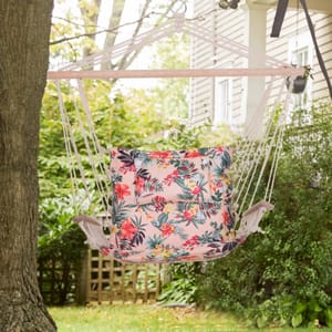 OUTSUNNY Hammock Hanging Rope Chair Swing w/Cushion 100KG
