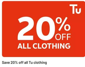 Argos Tu Clothing Extra 20% Off ALL Clothing Inc Up To 50% Sale + Free C&C