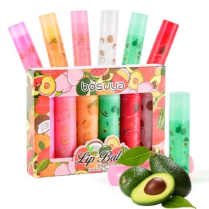 Qiookioo 6 Pack Fruit Lip Balm Set with Coconut Oil (£3.79 S&S)