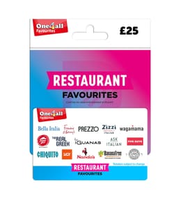 One4all Restaurant Favourites Physical Gift Card