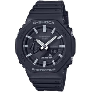 Casio G-Shock Analog-Digital Watch, Black, Silicone Strap, 200m