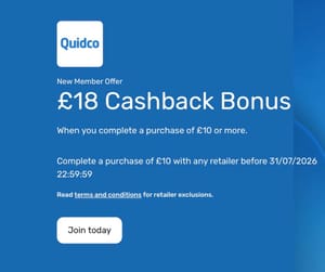 Get £18 Cashback on a Purchase of £10 with Any Retailer - New Member Offer