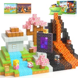 Coodoo 84 Pcs Mine Magnet World Magic Portal STEM Magnetic Blocks Set