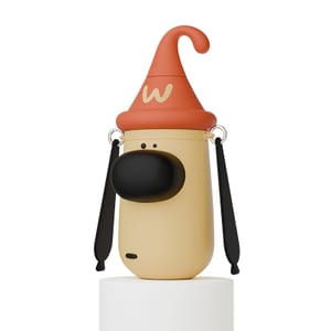 Bensitia Cartoon Dog Insulated Water Bottle with Snack Compartment Yellow