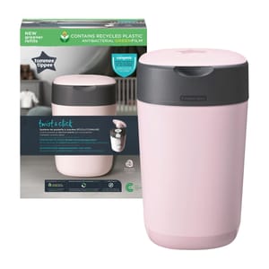 Tommee Tippee Twist and Click Nappy Bin, Pink