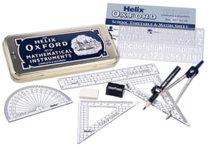 Helix Oxford 10 Piece Maths Set with Storage Tin