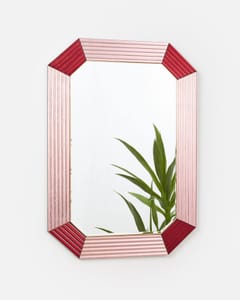 Evissa Pink & Red Glass Wall Mirror