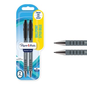 Paper Mate FlexGrip Ultra Retractable Ballpoint Pens Black 2 Count