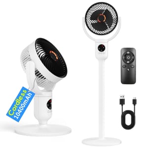 Lepwings Rechargeable 8-Inch Cordless Pedestal Fan with Remote