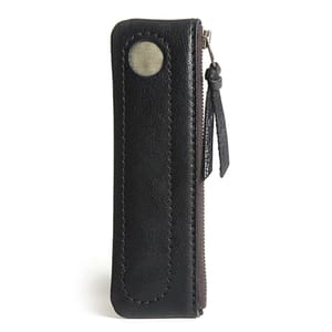 BDKMMS Genuine Leather Pencil Case with Metal Zipper