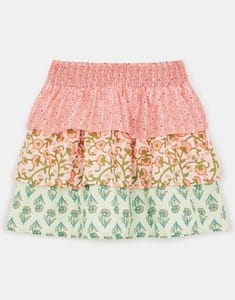 Girls Floral Rara Skirt Pink