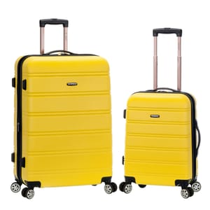 Rockland Melbourne Expandable Hard Shell Trolley Yellow 2-Piece Set 20/28