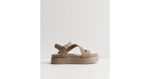 Light Brown Multi Strap Platform Sandals