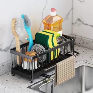 Koolkasa Kitchen Sink Organiser with Draining Tray and Dishcloth Hanger