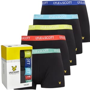 Lyle and Scott Vintage Mens Miller Five Pack Boxers Black Multi
