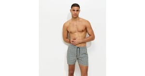 Blue Regular Diamond Tile Print Swim Shorts