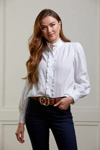 Eva Cotton Blouse - White 50% OFF