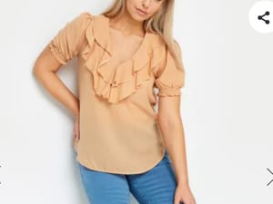 M&Co Orange Frill Front Blouse ( Sizes 10 & 12 Only )