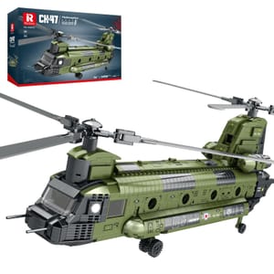 Reobrix CH-47 Military Helicopter Model Kit for Adults
