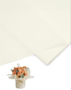 40 Sheets Floral Wrapping Paper Beige 19.6 X 27.5 In