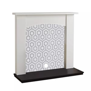 Focal Point Nebraska White & Black MDF Fireplace Surround Set