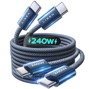 LISEN 240W USB C to USB C Cable [2-Pack 2m] USB C Charger Cable