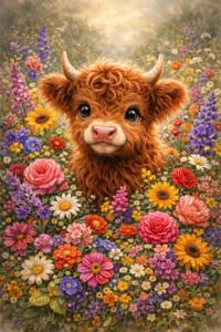 Yikenjoy Highland Cow 5D Diamond Painting Kit