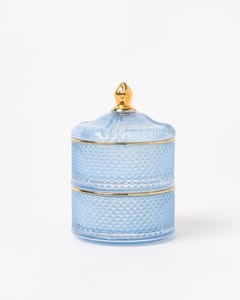 Ola Blue Glass Stacking Storage Pot