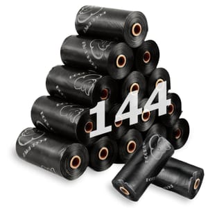 AMFUN 12 Rolls, 144 Green Dog Poop Bags, Leak-Proof, Thick