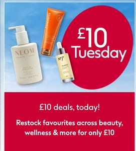 Boots £10 Tuesday Online Only