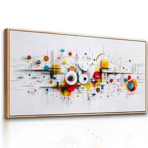 Wooden Framed Canvas Wall Art 23x47, XXL Abstract, Living Room