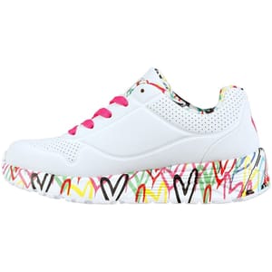 Skechers Girls Uno Lite Sneaker, White, Pink Trim, UK 13