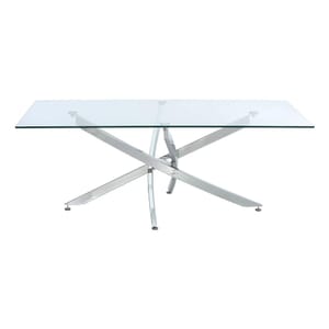 Livingandhome Clear Glass Top Coffee Table