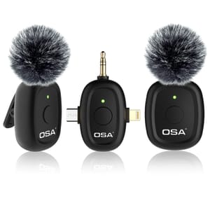 3-in-1 Wireless Lapel Mic for iPhone, Camera, Android, Laptop 8H