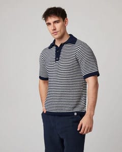 Island Crochet Button Polo Shirt-S,M and XL Only
