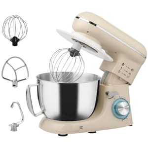 HOMCOM Stand Mixer 4.5L, 6 Speeds, 1300W, Beige