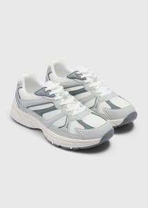 Mens Grey Mesh Chunky Trainers