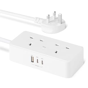Amazon Basics Power Strip with 2 AC Outlets, USB-C, USB-A