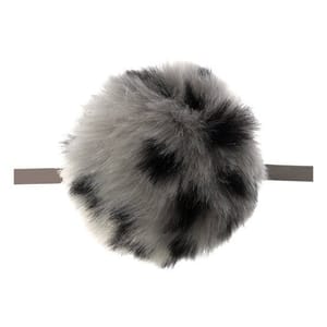 Grey Leopard Faux Fur Pom Pom