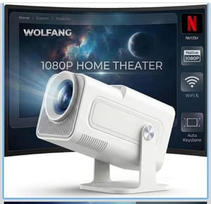 WOLFANG 4K Mini ProjectorBuilt-in Apps/Official Netflix, 26000 Lumen WiFi 6