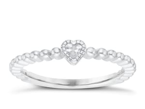 Sterling Silver Cubic Zirconia Heart Ring