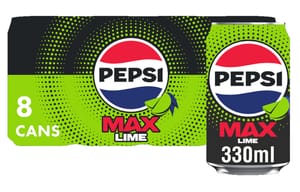 8 X 330ml Pepsi Max Lime No Sugar Cans