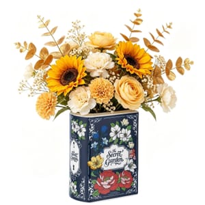 TWINKLEMON Book-Shaped Ceramic Flower Vase