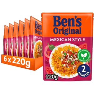 4 for 3 - 6x220g Ben's Original Mexican Style Microwave Rice (£2.94/£2.73 +20%)